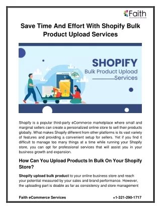 Save Time and Effort with Shopify Bulk Product Upload Services