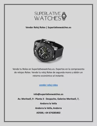 Vender Reloj Rolex | Superlativewatches.es