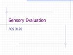 Sensory Evaluation