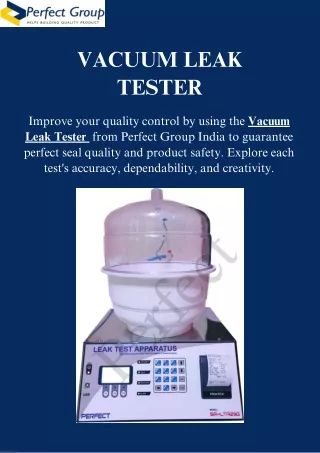 Vacuum leak tester | Perfect Group India