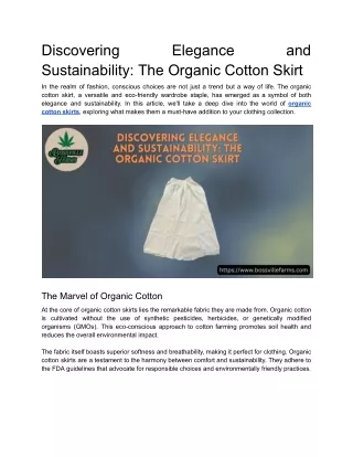 Discovering Elegance and Sustainability_ The Organic Cotton Skirt