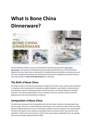 What is Bone China Dinnerware.docx