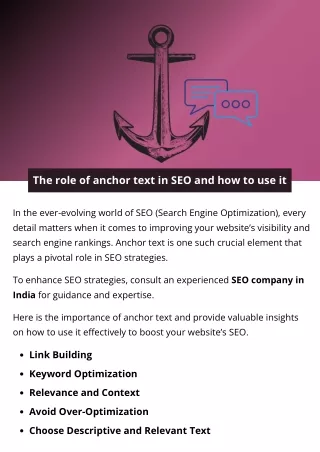 The role of anchor text in SEO and how to use it