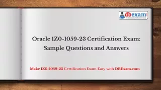 Oracle 1Z0-1059-23 Certification Exam: Sample Questions and Answers