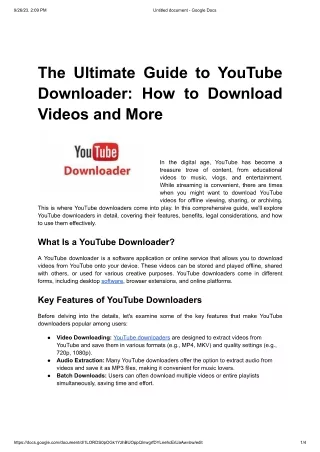 The Ultimate Guide to YouTube Downloader-How to Download Videos and More