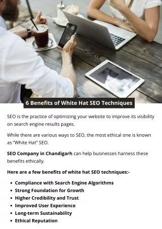 6 Benefits of White Hat SEO Techniques