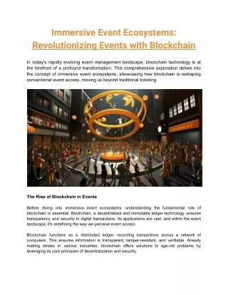 Immersive Event Ecosystems_ Revolutionizing Events with Blockchain pdf