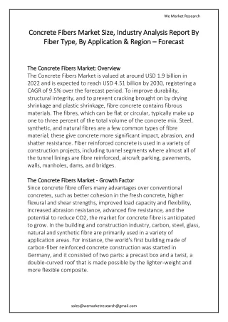 Concrete Fibers Market