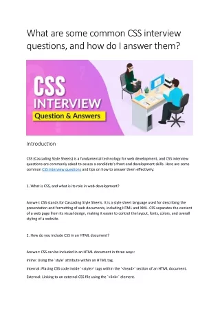 What are some common CSS interview              questions