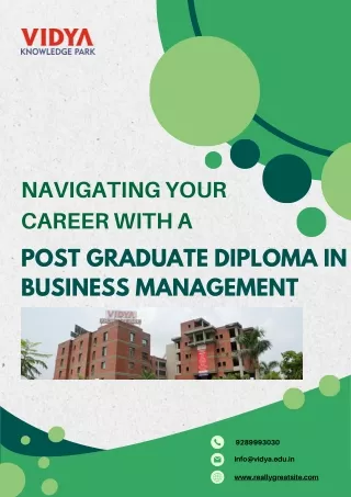 Navigating Your Career with a Post Graduate Diploma in Business Management