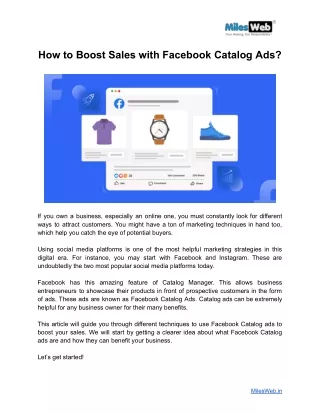 How to Boost Sales with Facebook Catalog Ads