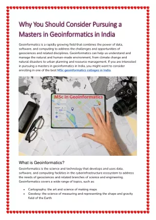 Why You Should Consider Pursuing a Masters in Geoinformatics in India