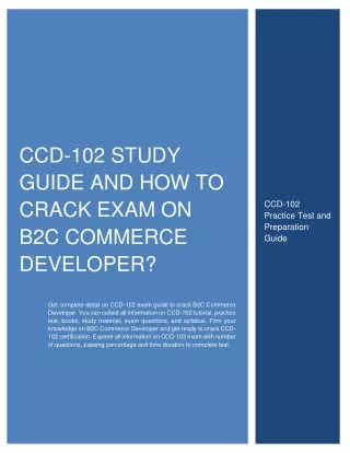 CCD-102 Study Guide and How to Crack Exam on B2C Commerce Developer?