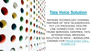 Tata - PRI, SIP Trunk, Centrex, International Bridging Solution and Connection