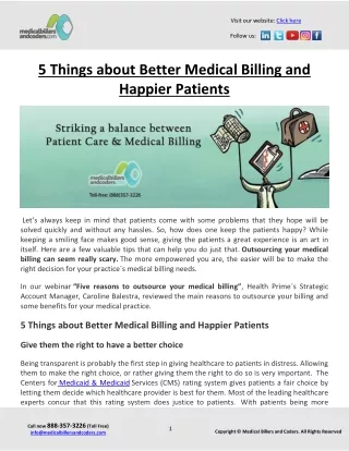 5 Things about Better Medical Billing and Happier Patients