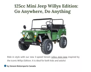 Unleash Your Inner Adventurer with Our 125cc Mini Jeep