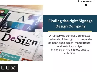 Finding the right Signage Design Company