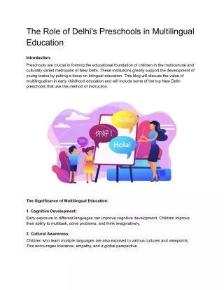 The Role of Delhi's Preschools in Multilingual Education