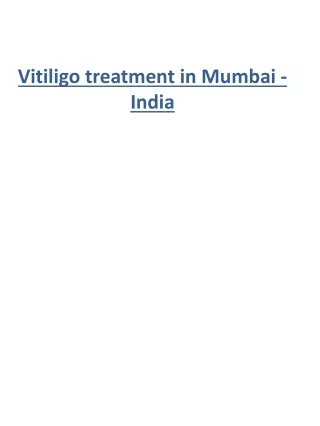 Vitiligo treatment in Mumbai - India