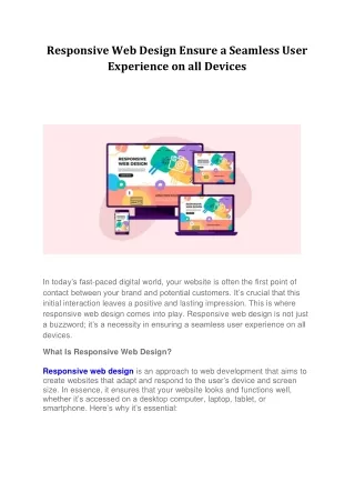 Responsive Web Design Ensure a Seamless User Experience on all Devices