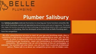 Plumber Salisbury and Plumber Modbury pdf