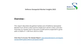 Defence Geospatial Market Insights 2023, Analysis and Forecast to 2030