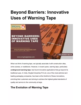Beyond Barriers_ Innovative Uses of Warning Tape