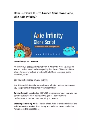 Axie Infinity Clone Solution - Bitdeal