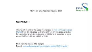Thin Film Chip Resistor Insights 2023, Analysis and Forecast to 2030