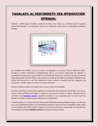 Tadalafil al descubierto: una introducción integral