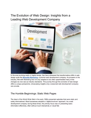 Web Design Evolution - Insights from a Web Development Co.