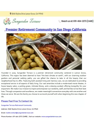 Premier retirement community in San Diego California Blog