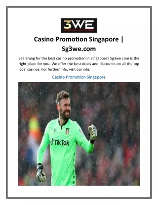 Casino Promotion Singapore Sg3we