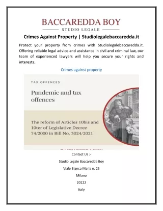 Crimes Against Property  Studiolegalebaccaredda.it