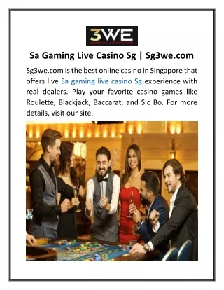 Sa Gaming Live Casino Sg Sg3we