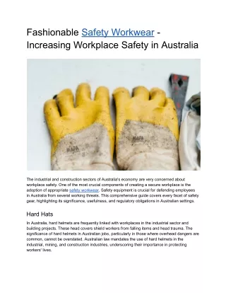 Fashionable Safety Workwear - Increasing Workplace Safety in Australia
