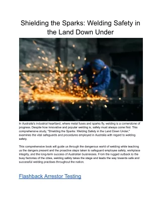 Shielding the Sparks_ Welding Safety in the Land Down Under