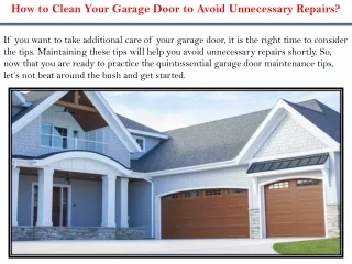 How to Clean Your Garage Door to Avoid Unnecessary Repairs