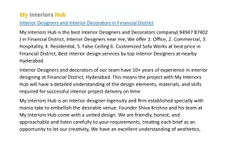 Interior Designers and Interior Decorators in Financial District