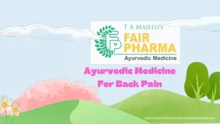 Ayurvedic Medicine For Back Pain