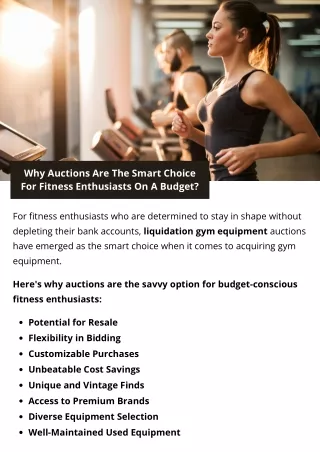 Why Auctions Are The Smart Choice For Fitness Enthusiasts On A Budget?