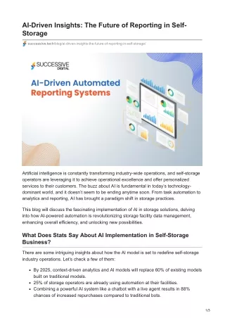 AI-Driven Insights: The Future of Reporting in Self-Storage