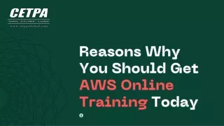 Why You Should Get AWS Online Training Today