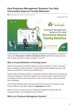 How Employee Management Systems Can Help Universities Improve Faculty Retention