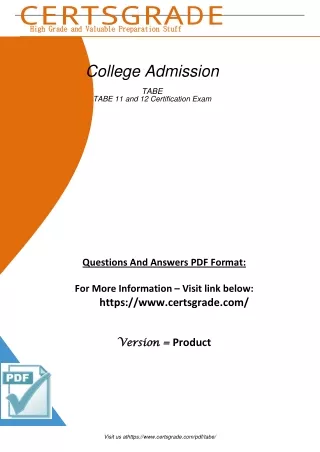 Updated 2023 Tabe College Admission Certification Exam PDf Dumps Ques and Answ