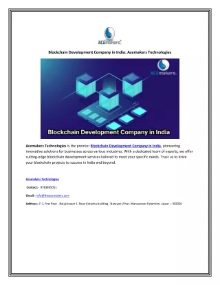 Blockchain Development Company in India