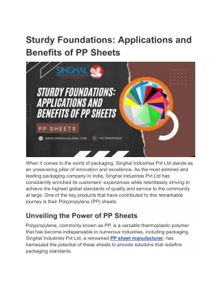 Sturdy Foundations_ Applications and Benefits of PP Sheets