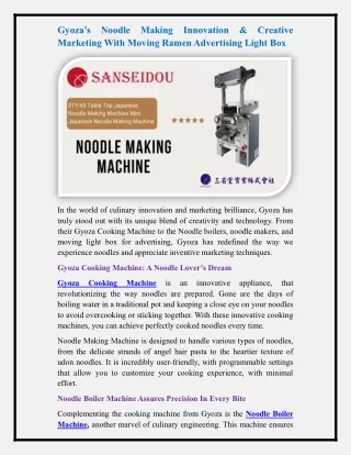 Noodle Making Machine