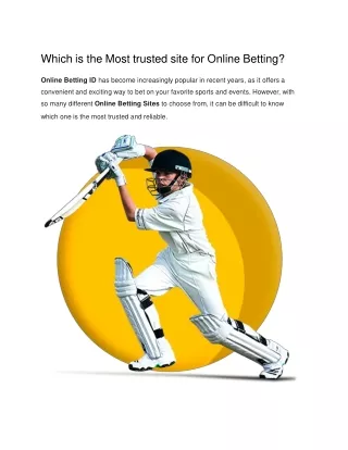 Which is the Most trusted site for Online Betting