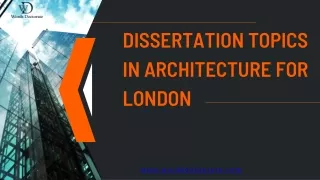 Dissertation Topics In Architecture for London